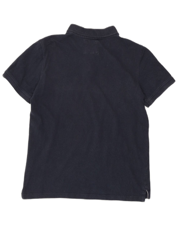 CREW CLOTHING Mens Polo Shirt Medium Navy Blue Cotton