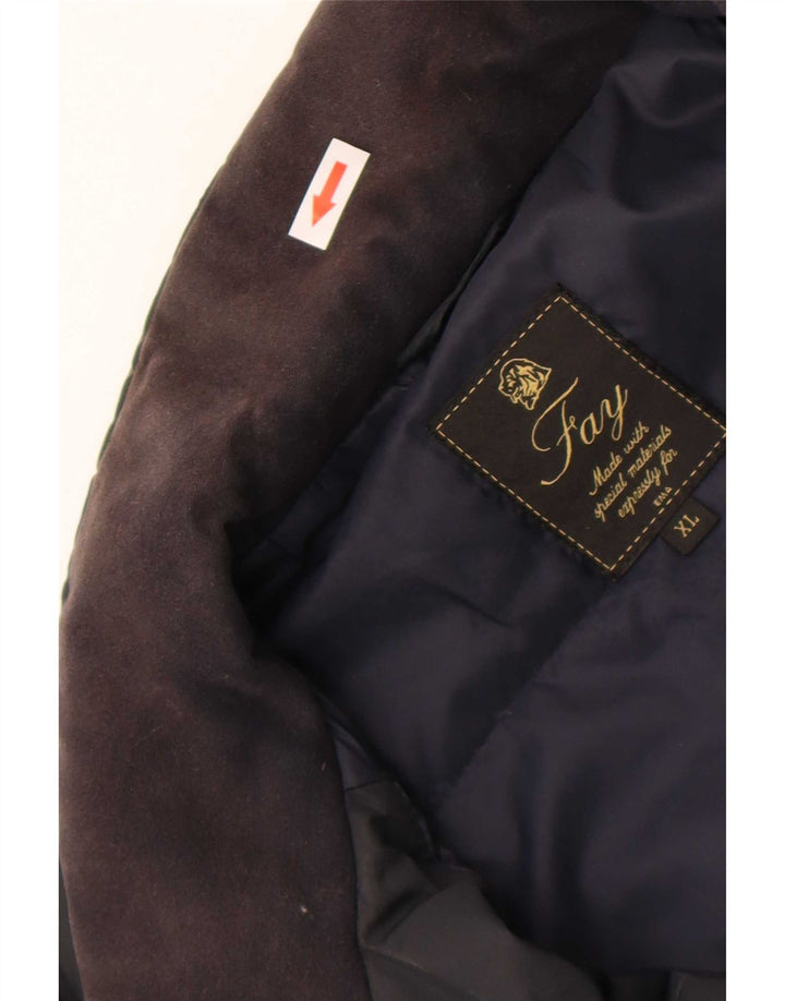 Fay Mens Hooded Windbreaker Jacket UK 42 XL Navy Blue