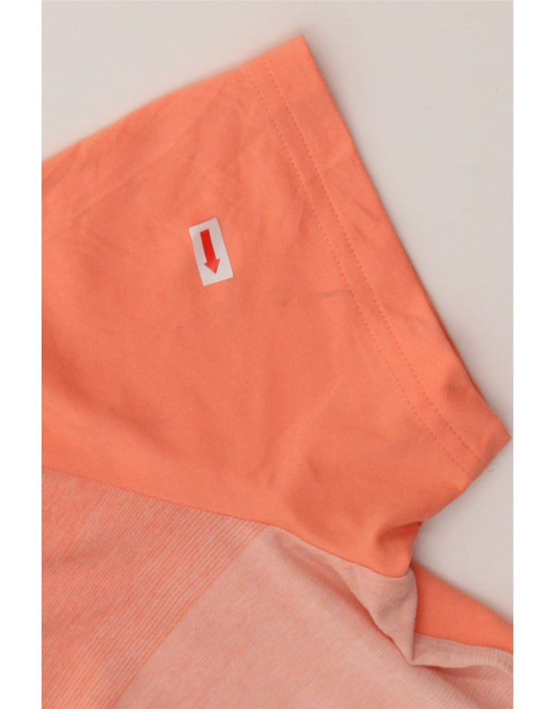 ADIDAS Womens Polo shirt UK 10 Small Orange Striped Polyester Vintage Adidas and Second-Hand Adidas from Messina Hembry 