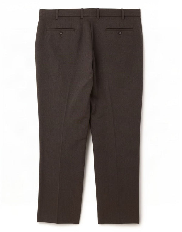 Marks & Spencer Mens Straight Suit Trousers W40 L29 Brown Virgin Wool