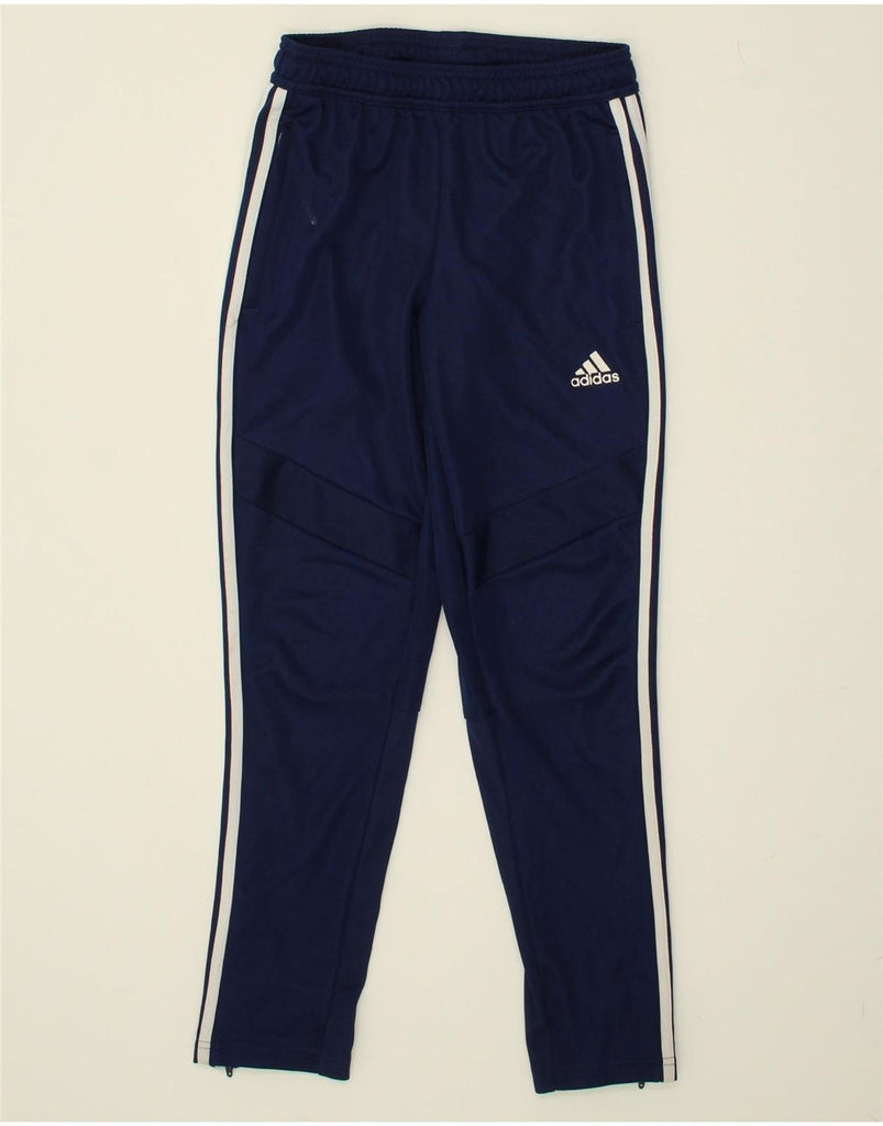 ADIDAS Boys Aeroready Tracksuit Trousers 11-12 Years Navy Blue Polyester | Vintage Adidas | Thrift | Second-Hand Adidas | Used Clothing | Messina Hembry 