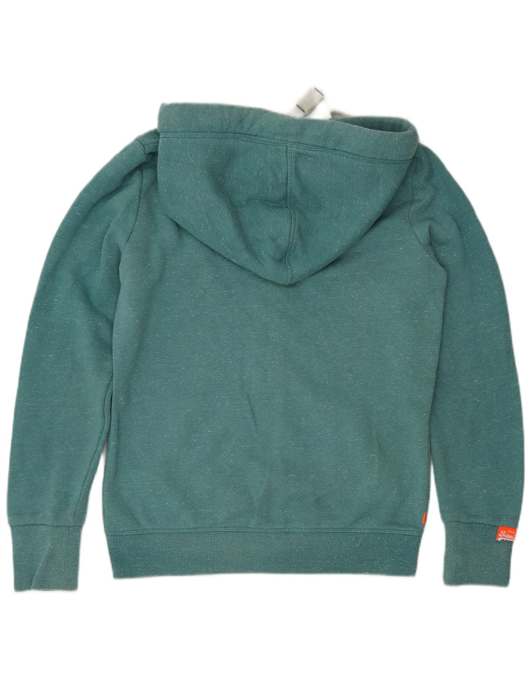 Superdry Mens Zip Hoodie Sweater Medium Green Flecked Cotton
