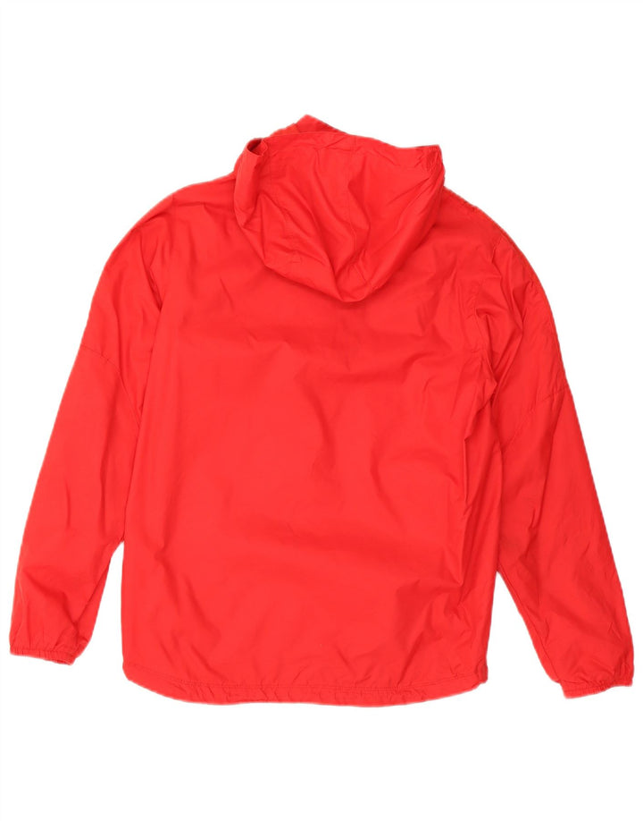 Nike Boys Hooded Rain Jacket 12-13 Years Large Red Nylon