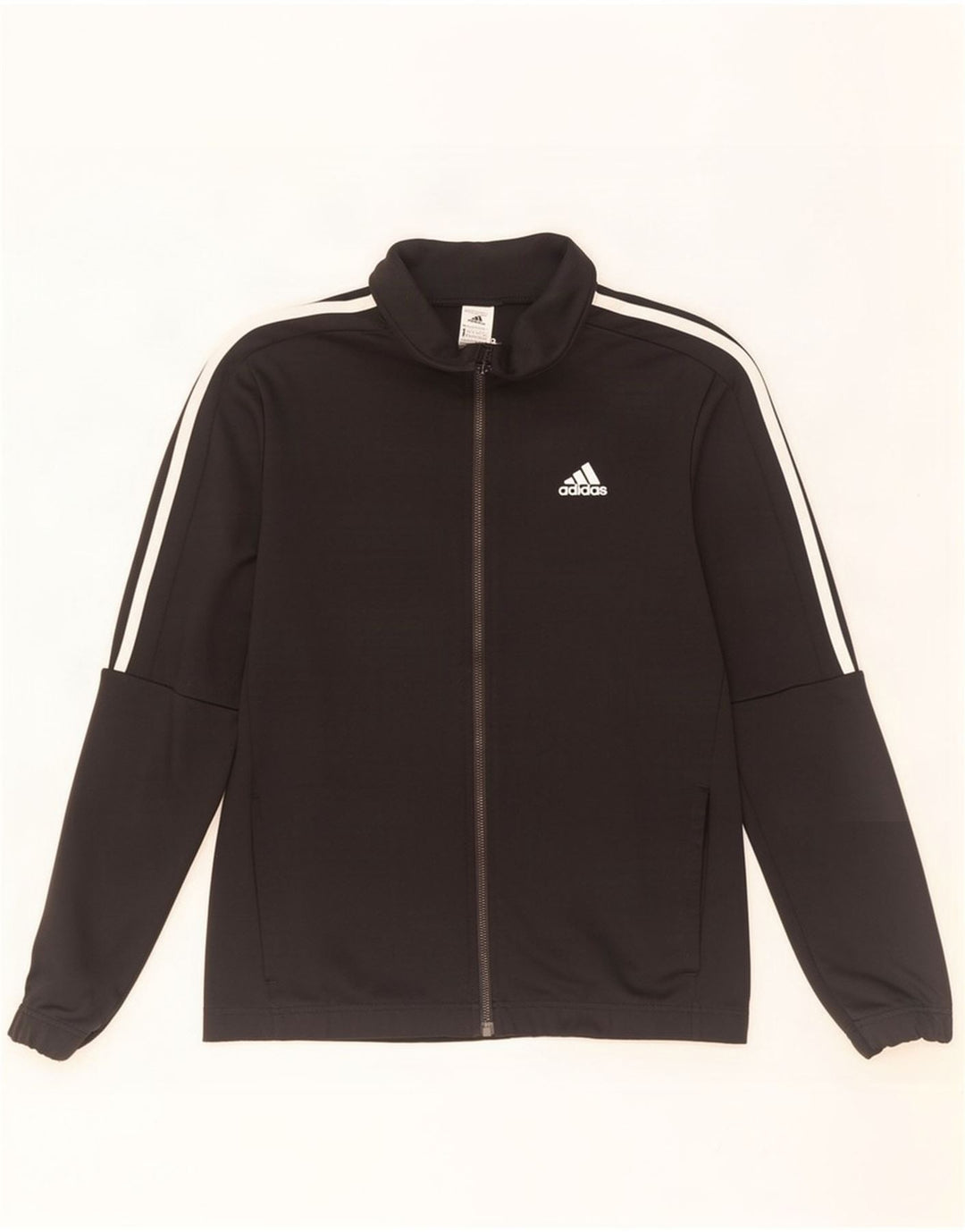 Adidas Mens Tracksuit Top Jacket UK 38/40 Medium Black Polyester