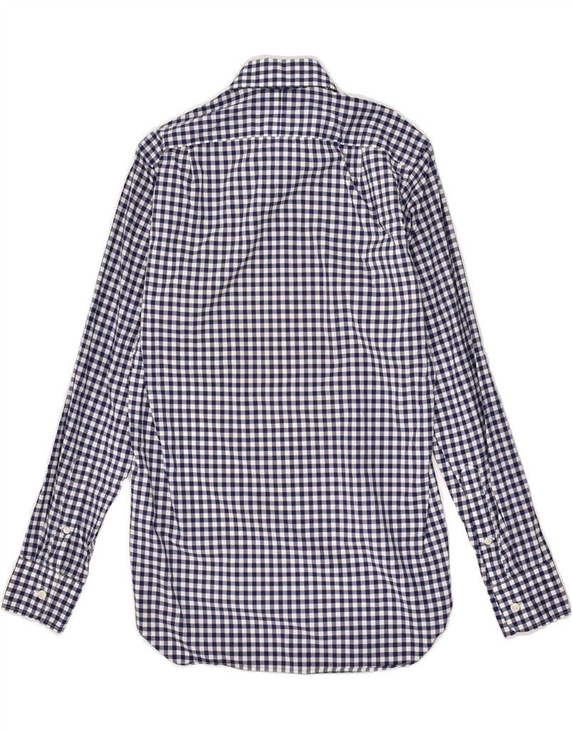 J. CREW Mens Ludlow Shirt XS Navy Blue Gingham Cotton | Vintage J. Crew | Thrift | Second-Hand J. Crew | Used Clothing | Messina Hembry 