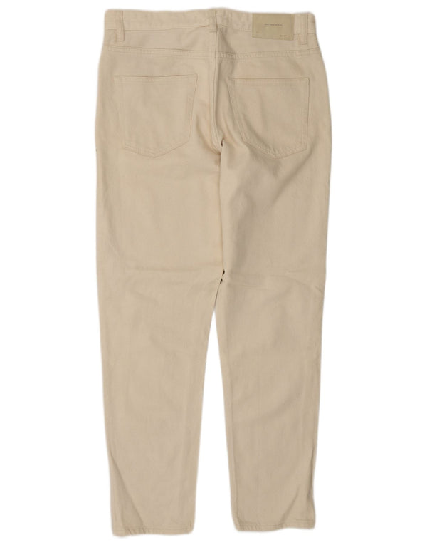 Zara Mens Tapered Jeans EU 38 Small W30 L30 Beige Cotton