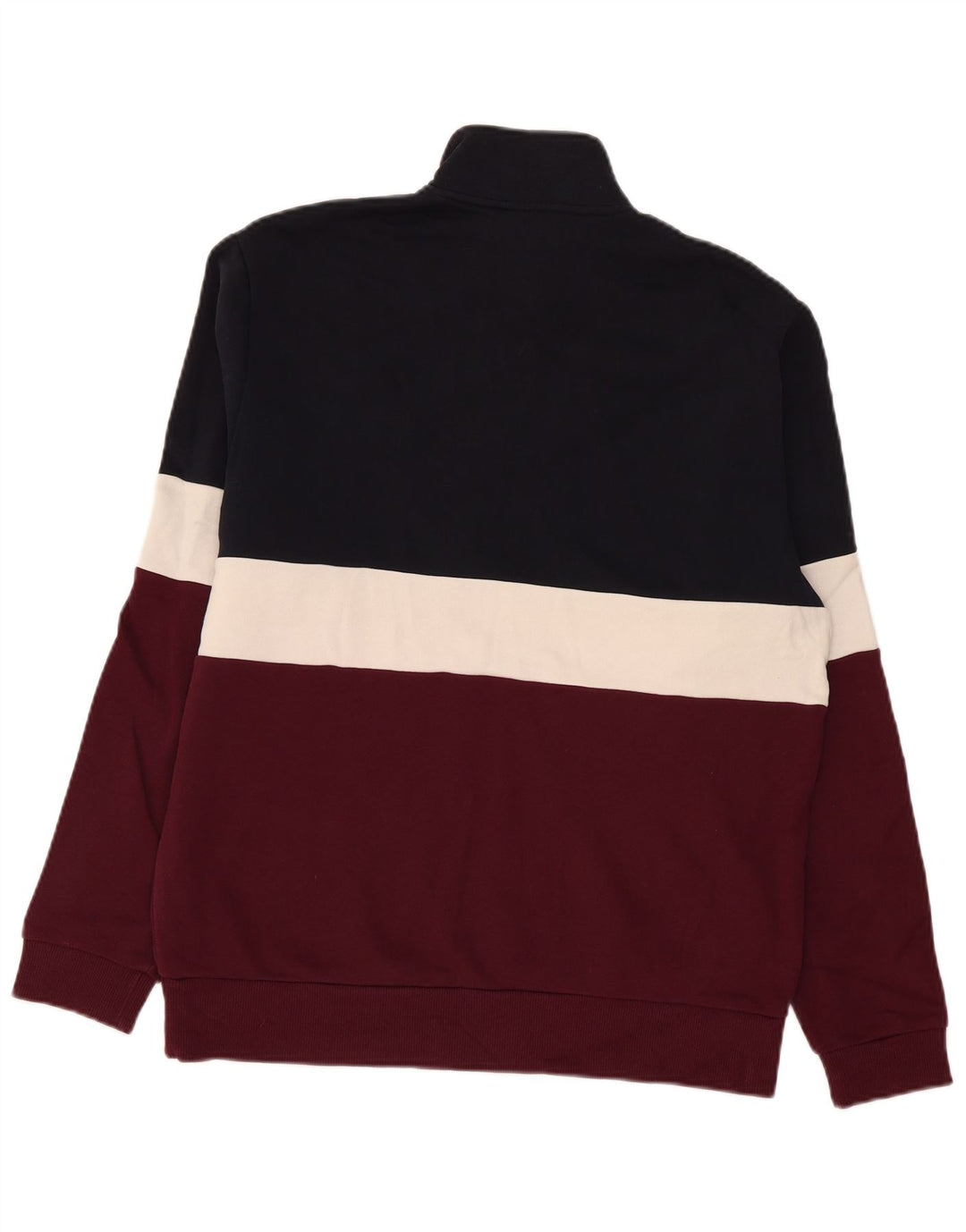 Fred Perry Mens Zip Neck Sweatshirt Jumper Medium Multicoloured Colourblock