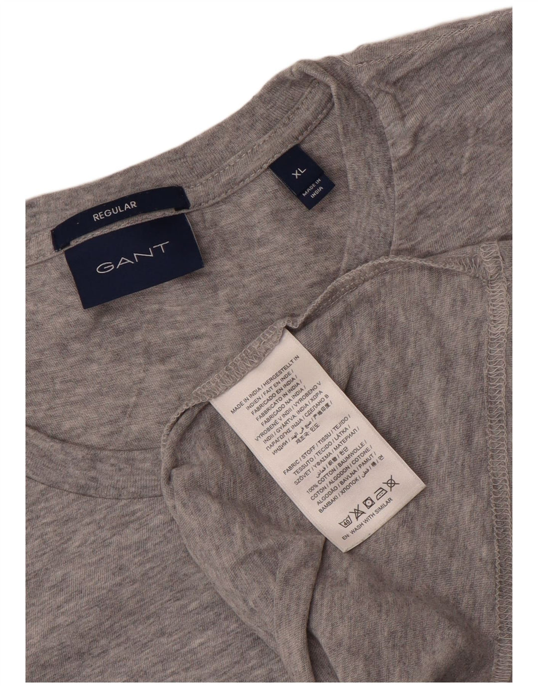 GANT Mens Regular Fit T-Shirt Top XL Grey Cotton