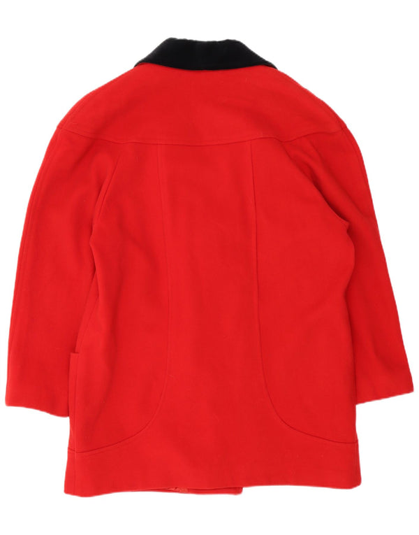 Vintage Womens Double Breasted Coat IT 46 Large Red Wool