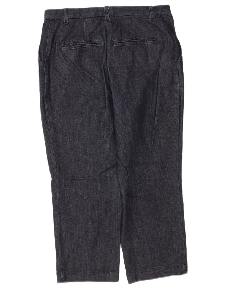 Marks & Spencer Womens Capri Trousers UK 12 Medium W30 L22 Navy Blue