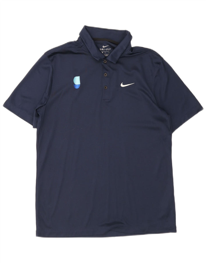 Nike Mens Dri Fit Polo Shirt Medium Navy Blue Polyester