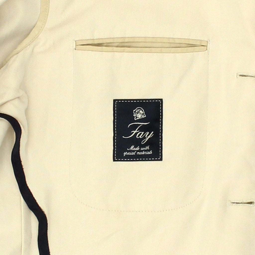 Fay Mens Beige Blazer Jacket | Vintage High End Luxury Designer Suit VTG | Vintage Messina Hembry | Thrift | Second-Hand Messina Hembry | Used Clothing | Messina Hembry 