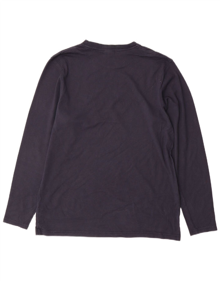 NIKE Mens Top Long Sleeve UK 39/41 Medium Navy Blue Cotton