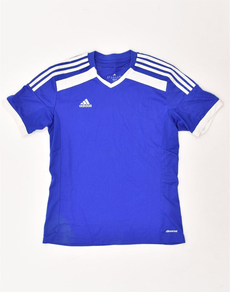 ADIDAS Womens Climacool T-Shirt Top UK 12-14 Medium Blue Polyester | Vintage Adidas | Thrift | Second-Hand Adidas | Used Clothing | Messina Hembry 