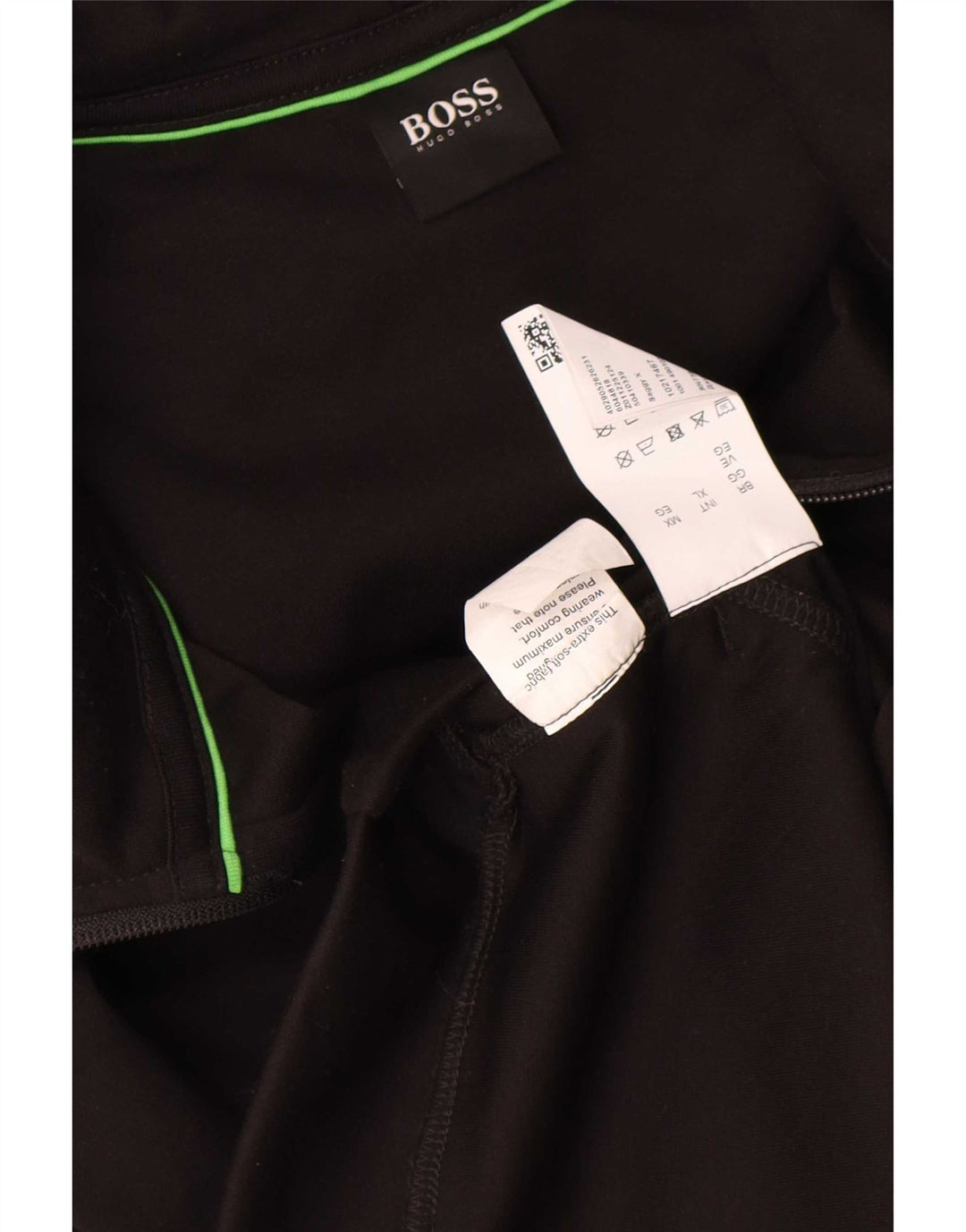 Hugo Boss Mens Zip Hoodie Sweater XL Black Polyester