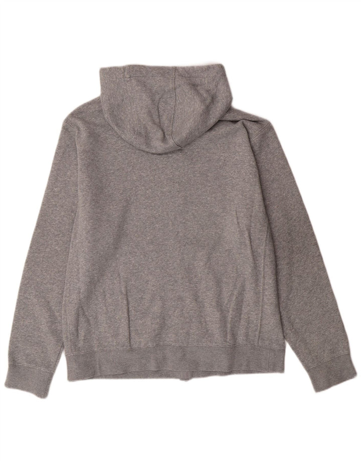 NIKE Mens Zip Hoodie Sweater Medium Grey Cotton