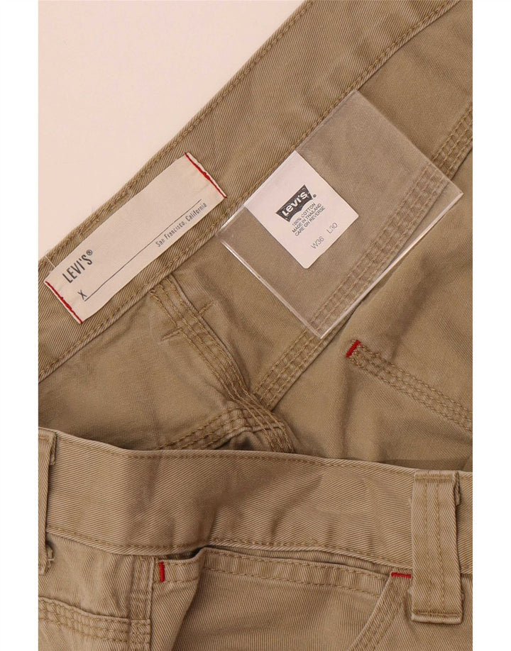 Levi's Mens Loose Fit Trousers W36 L30 Beige Cotton
