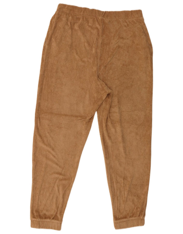 Zara Womens Tracksuit Trousers Joggers UK 14 Large Brown Cotton