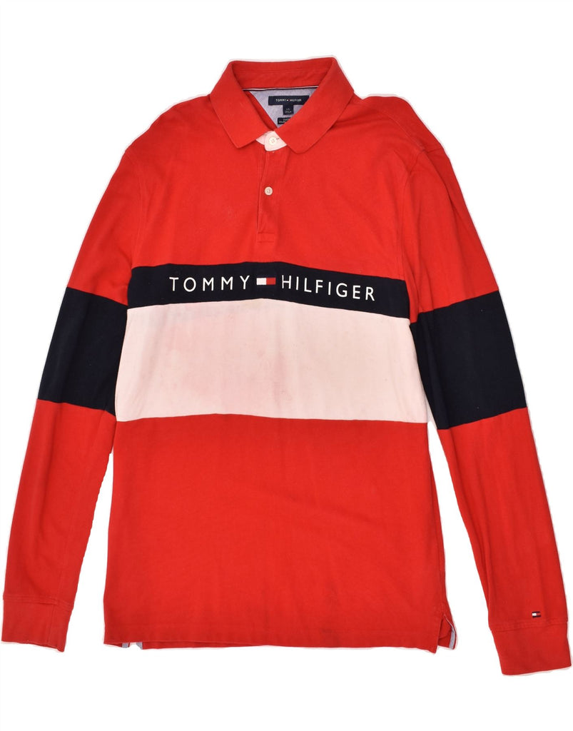 TOMMY HILFIGER Mens Custom Fit Polo Shirt Large Red Cotton | Vintage Tommy Hilfiger | Thrift | Second-Hand Tommy Hilfiger | Used Clothing | Messina Hembry 