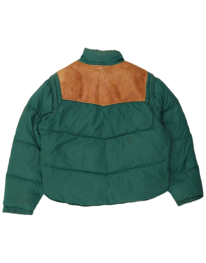 Charro Mens Padded Jacket IT 48 Medium Green Colourblock