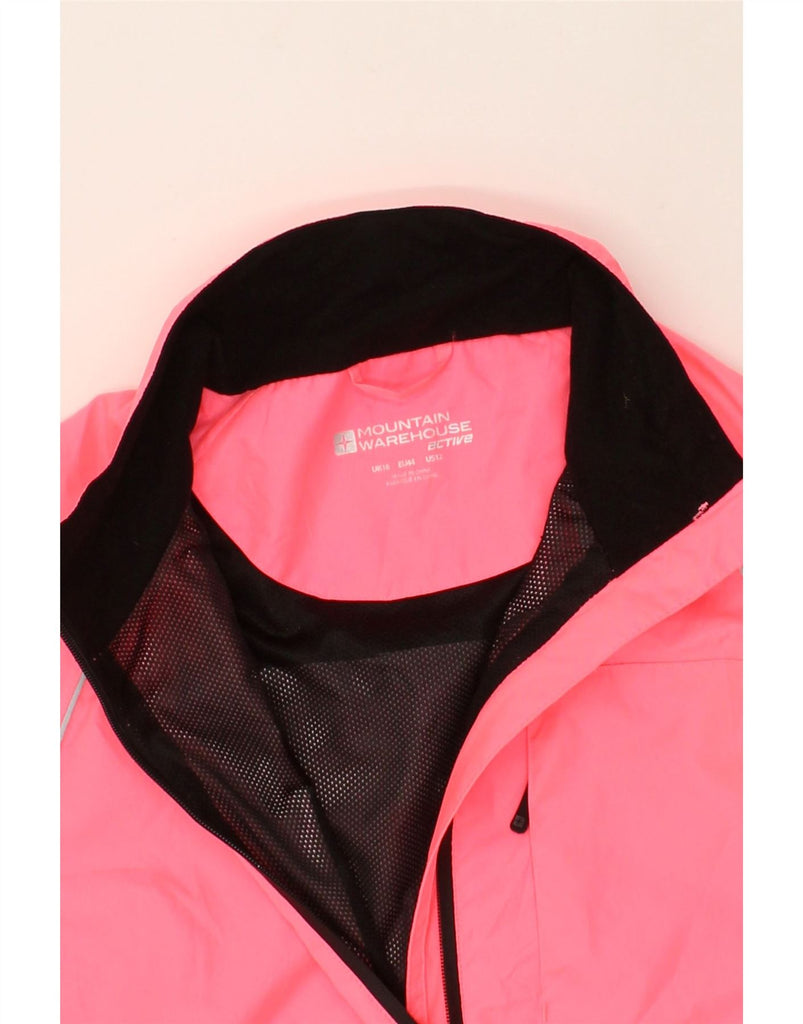 MOUNTAIN WAREHOUSE Womens Windbreaker Jacket UK 16 Large Pink Colourblock | Vintage Mountain Warehouse | Thrift | Second-Hand Mountain Warehouse | Used Clothing | Messina Hembry 