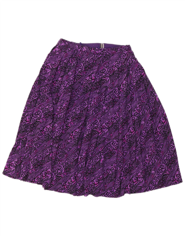VINTAGE Womens A-Line Skirt W26 Small Purple Paisley