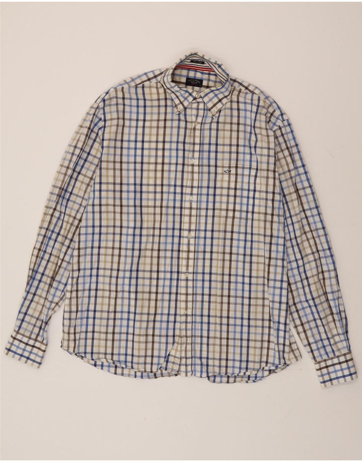 Paul & Shark Mens Yachting Shirt Size 44 XL Multicoloured Check Cotton