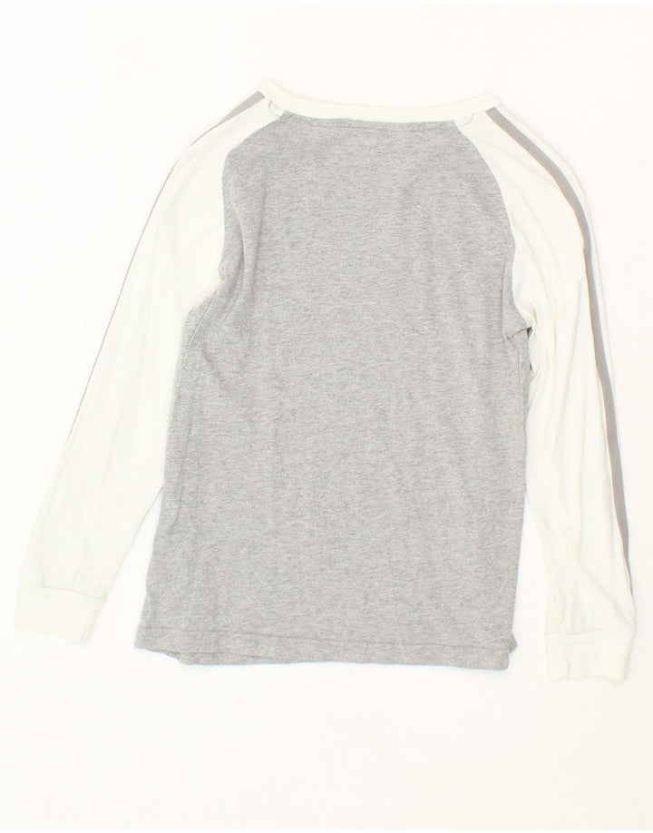 ADIDAS Boys Top Long Sleeve 9-10 Years Small  Grey Colourblock Cotton Vintage Adidas and Second-Hand Adidas from Messina Hembry 