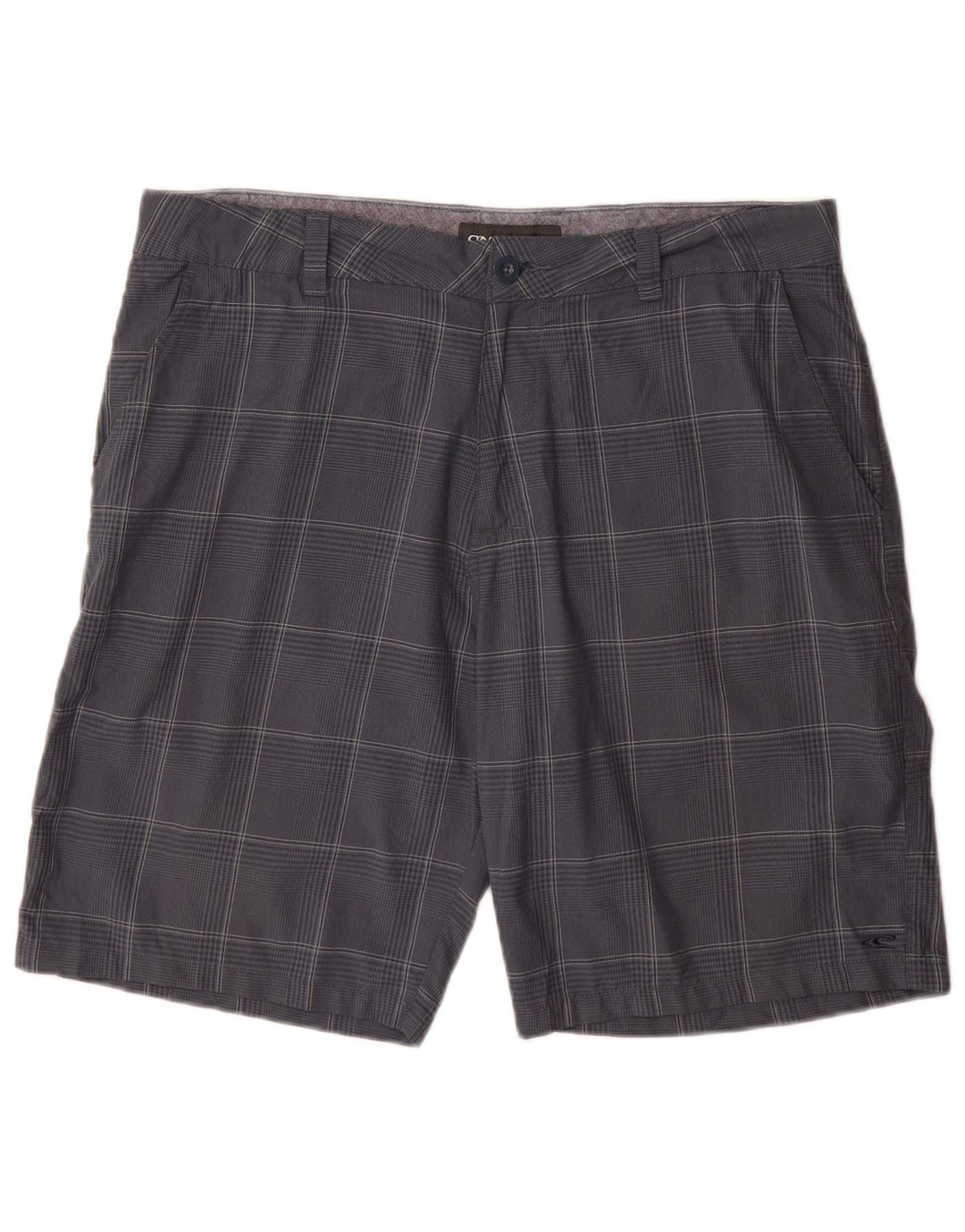 O'Neill Mens Chino Shorts W36 Large  Navy Blue Check Polyester