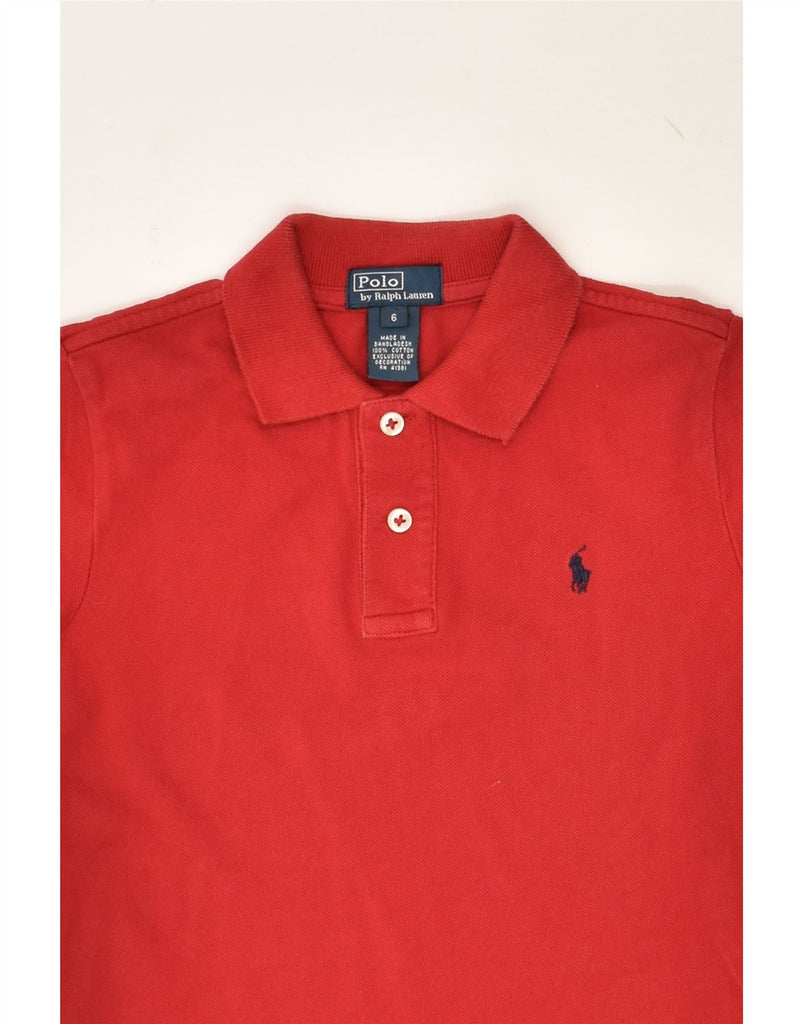 POLO RALPH LAUREN Boys Polo Shirt 5-6 Years Red Cotton | Vintage Polo Ralph Lauren | Thrift | Second-Hand Polo Ralph Lauren | Used Clothing | Messina Hembry 