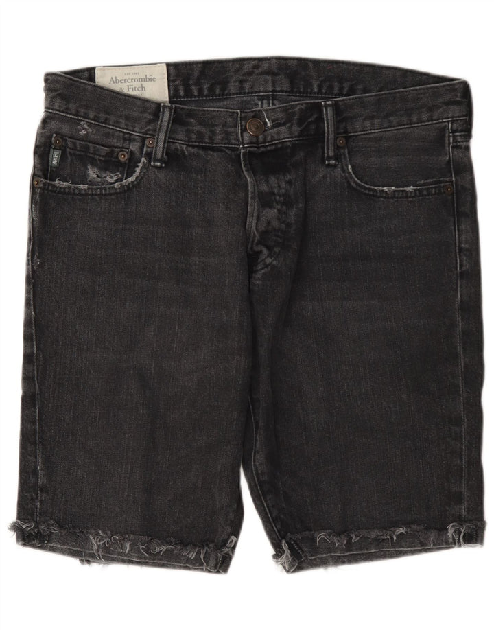 Abercrombie & Fitch Mens Denim Shorts W33 Medium Grey Cotton
