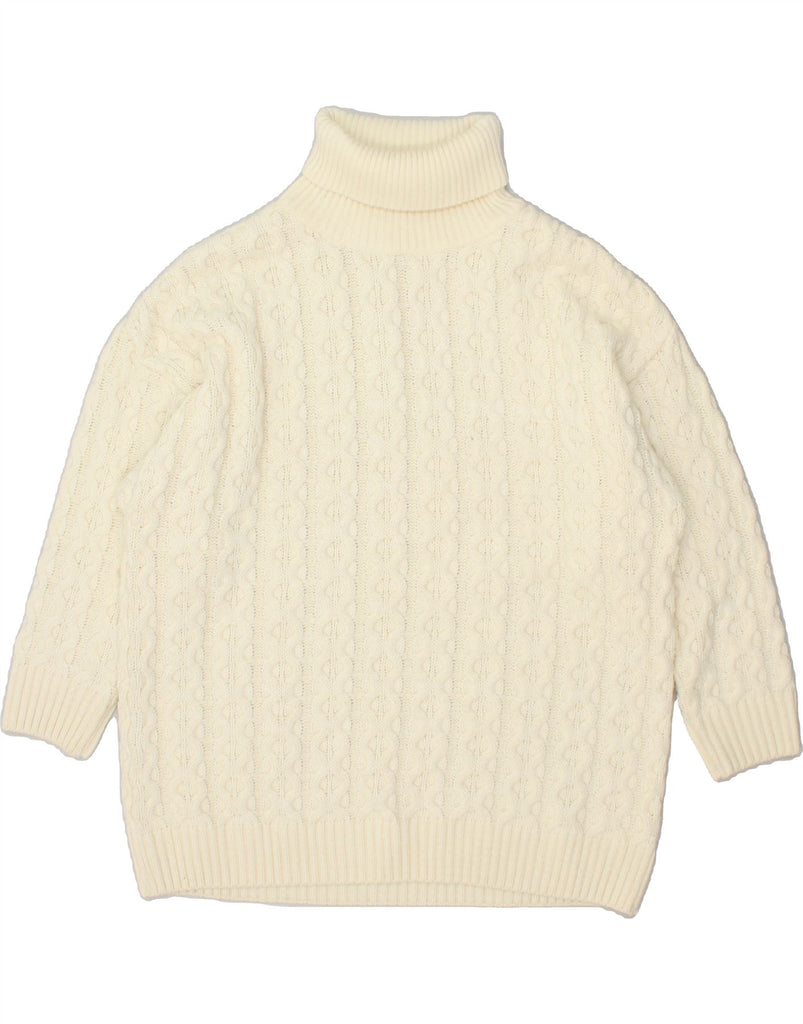 VINTAGE Womens Roll Neck Jumper Sweater EU 50 3XL Off White Acrylic Vintage Vintage and Second-Hand Vintage from Messina Hembry 