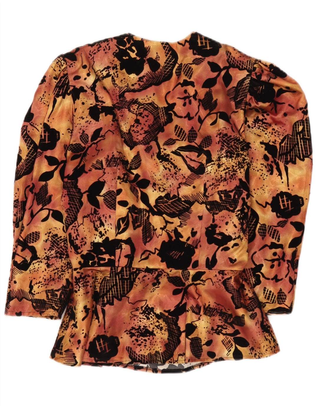 Dorette Womens 3/4 Sleeve Blouse Top EU 38 Medium Orange Floral