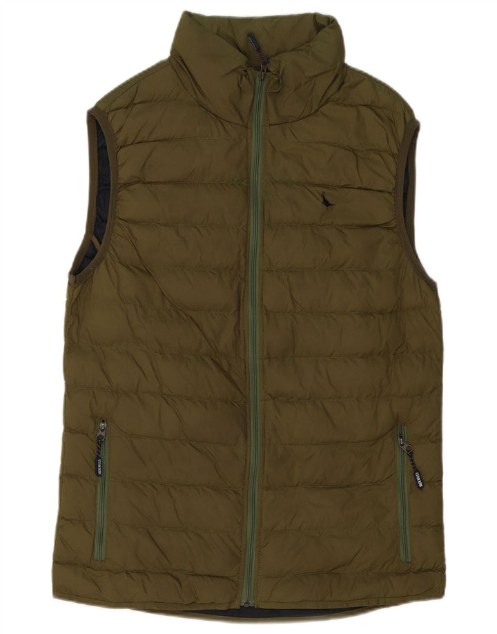 Jack Wills Mens Padded Gilet UK 38 Medium Green Nylon