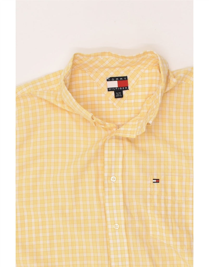 TOMMY HILFIGER Mens Shirt XL Yellow Check Cotton | Vintage Tommy Hilfiger | Thrift | Second-Hand Tommy Hilfiger | Used Clothing | Messina Hembry 