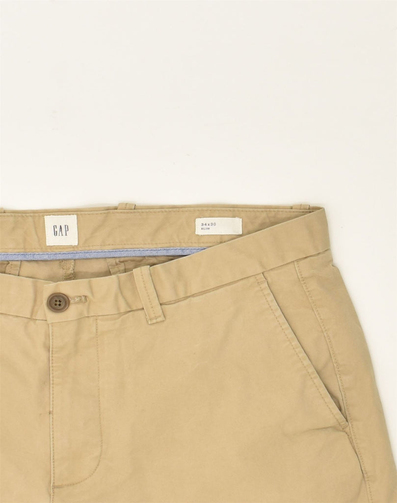 GAP Mens Slim Chino Trousers W34 L30 Beige Cotton | Vintage Gap | Thrift | Second-Hand Gap | Used Clothing | Messina Hembry 