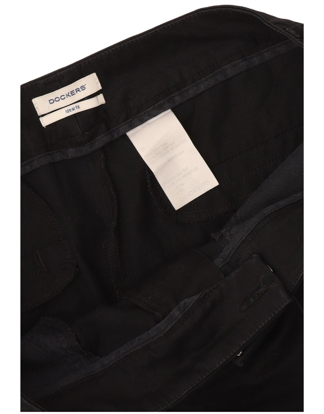 Dockers Mens Ideal Fit Casual Shorts W32 Medium Black Cotton