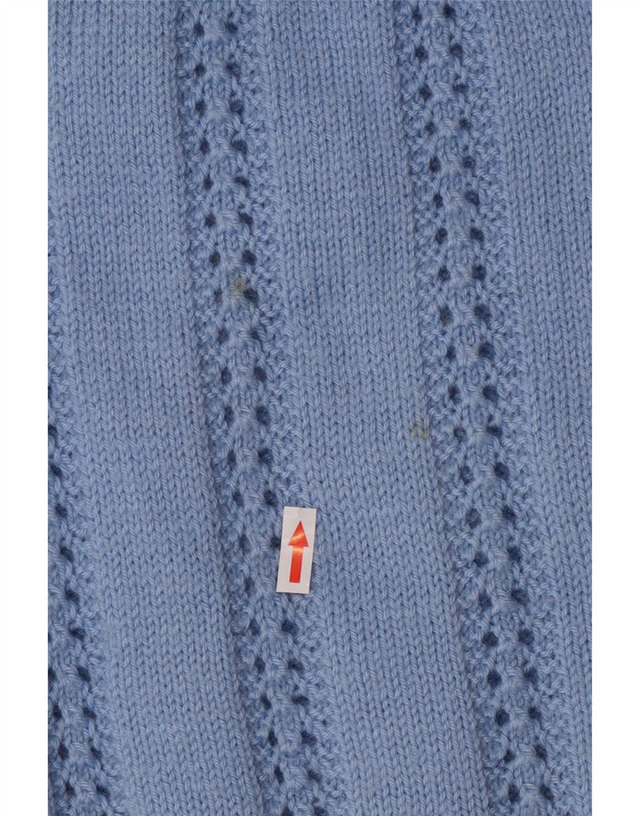 Vintage Womens Roll Neck Jumper Sweater UK 14 Large Blue