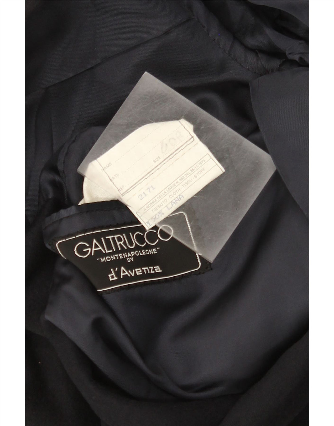 Galtrucco  Mens Double Breasted Blazer Jacket IT 40 Large Black Wool