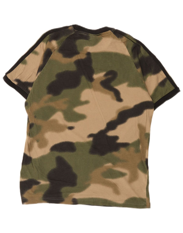 Adidas Mens T-Shirt Top Small Green Camouflage Cotton