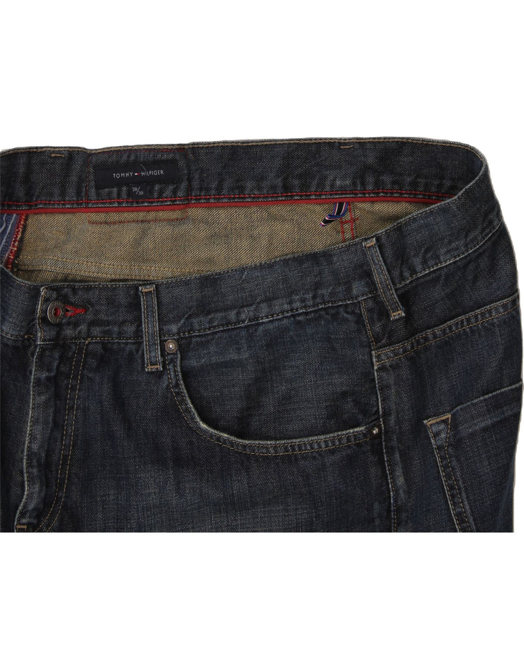 TOMMY HILFIGER Mens Bootcut Jeans W38 L30 Navy Blue Cotton