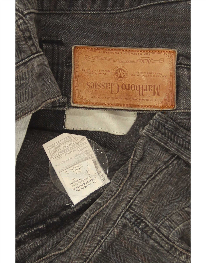 Marlboro Classics Mens Straight Chino Trousers W33 L31 Grey Herringbone