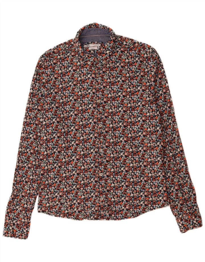 Zara Mens Slim Fit Shirt Medium Multicoloured Floral