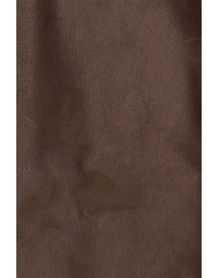 HEELI Mens Leather Jacket UK 44 2XL Brown Leather Vintage Heeli and Second-Hand Heeli from Messina Hembry 