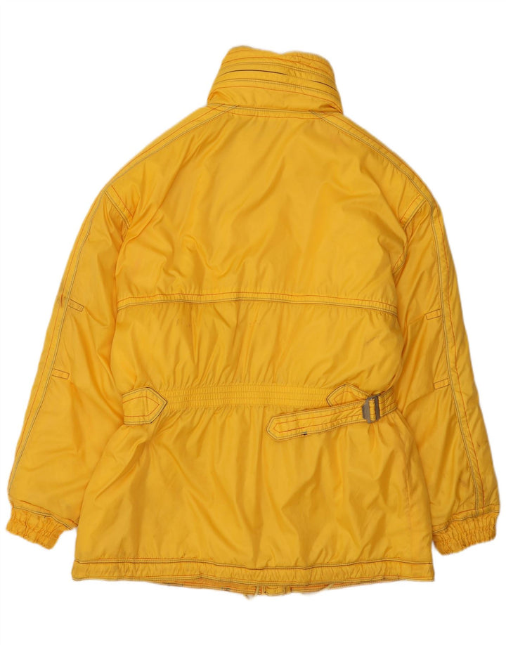 Ellesse Womens Hooded Oversized Ski Jacket UK 14 Large Yellow Colourblock
