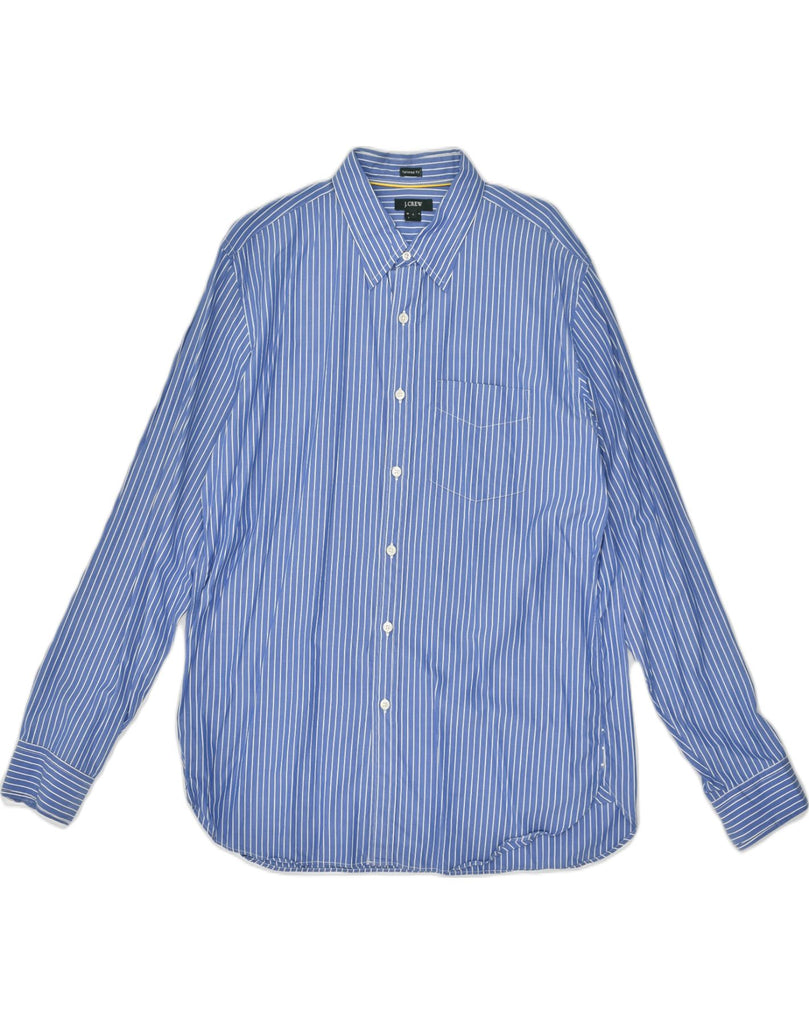 J. CREW Mens Tailored Fit Shirt Large Blue Pinstripe Cotton | Vintage J. Crew | Thrift | Second-Hand J. Crew | Used Clothing | Messina Hembry 