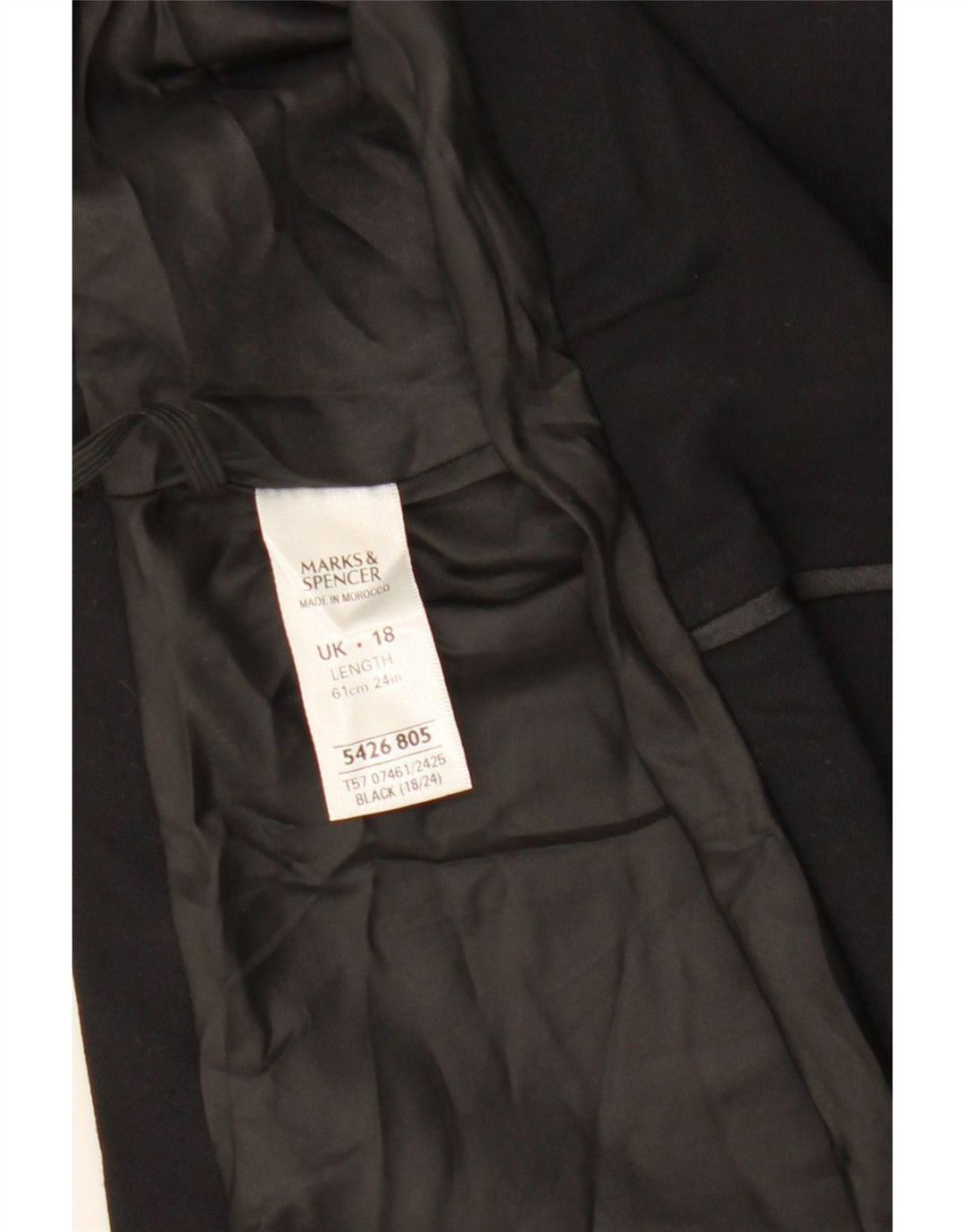 Marks & Spencer Womens A-Line Skirt UK 18 XL W40 Black Polyester