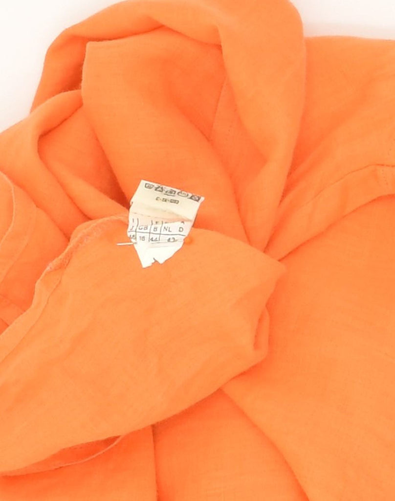 PENNY BLACK Womens Pullover Shirt Blouse UK 16 Large Orange Linen | Vintage Penny Black | Thrift | Second-Hand Penny Black | Used Clothing | Messina Hembry 