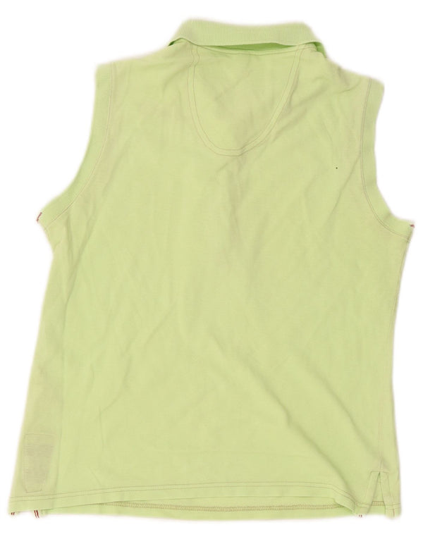 Murphy & Nye Womens Sleeveless Polo Shirt UK 10 Small Green Cotton