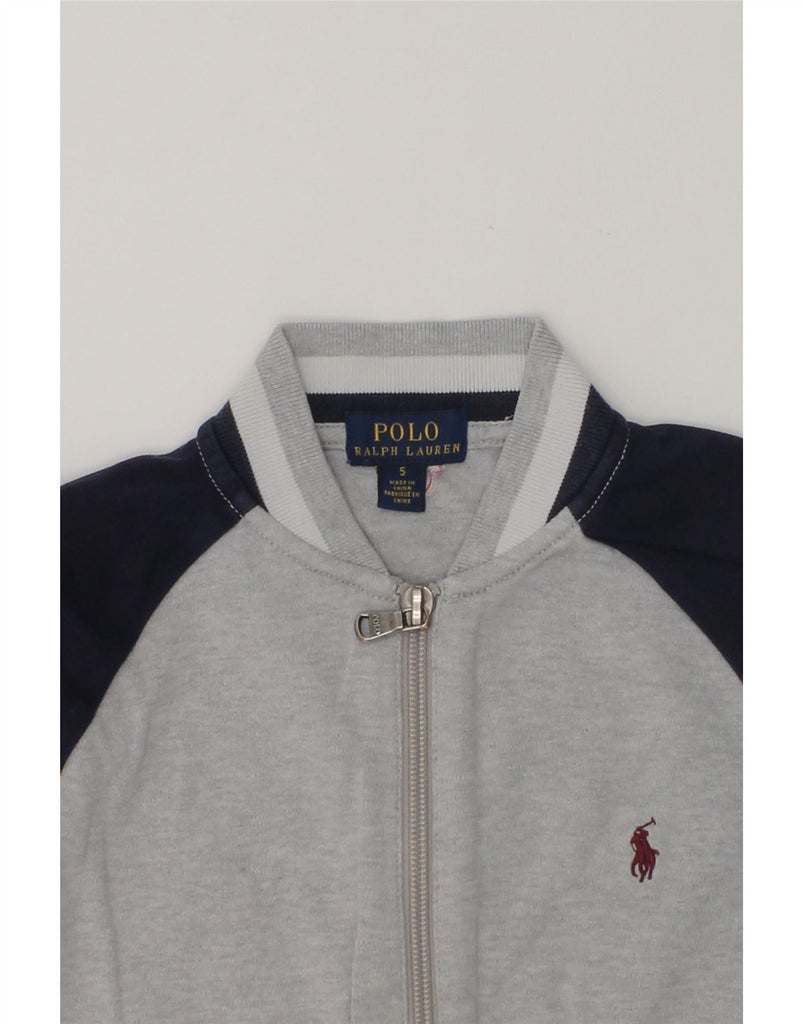 POLO RALPH LAUREN Boys Tracksuit Top Jacket 4-5 Years Grey Colourblock | Vintage Polo Ralph Lauren | Thrift | Second-Hand Polo Ralph Lauren | Used Clothing | Messina Hembry 